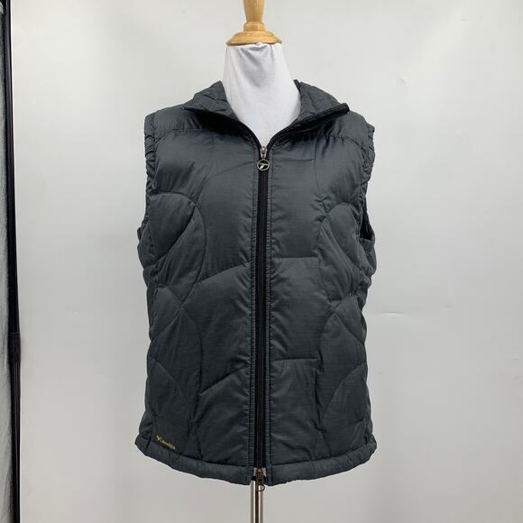 Columbia Vest Women L Large Gray Titanium Tech Interchange Down Insulated Zip Up - Picture 2 of 12
